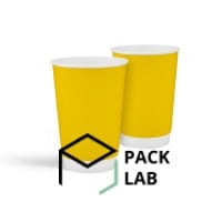Paper white cup double-layer Soft touch "Yellow" 340 ml Paper white cup double-layer Soft touch "Yellow" 340 ml